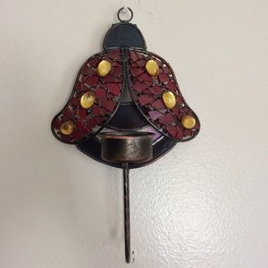 Lady Bug Glass Tealight Holder